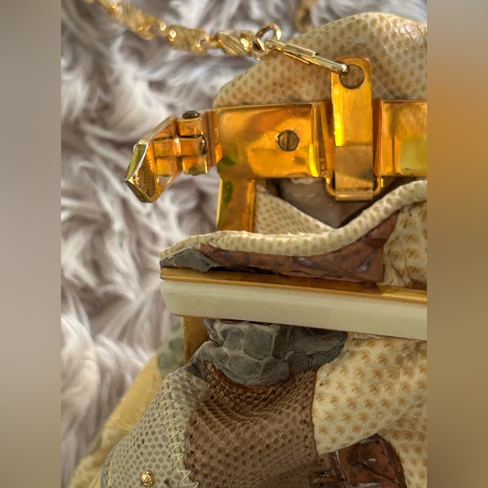 Vintage 80s/90s Carlos fiori, snake skin Crossbody patchwork bag - Picture 4 of 13